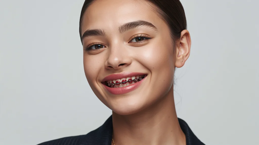 burgundy braces color