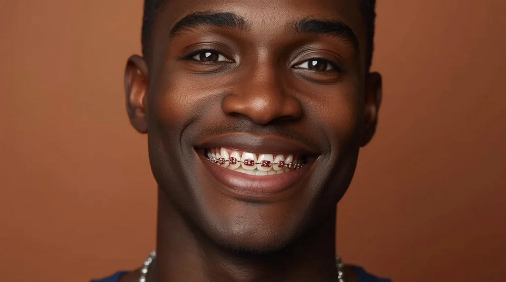 burgundy braces color